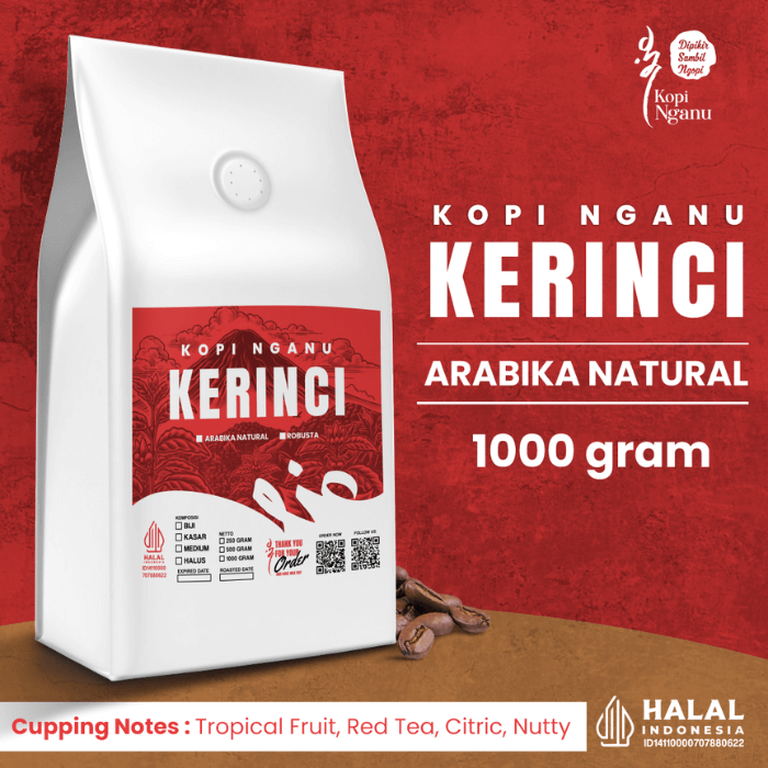 Kopi Arabika Kerinci Natural 1kg roasted bean Pekanbaru