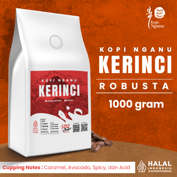 Kopi Robusta Kerinci 1kg roasted bean supplier Pekanbaru