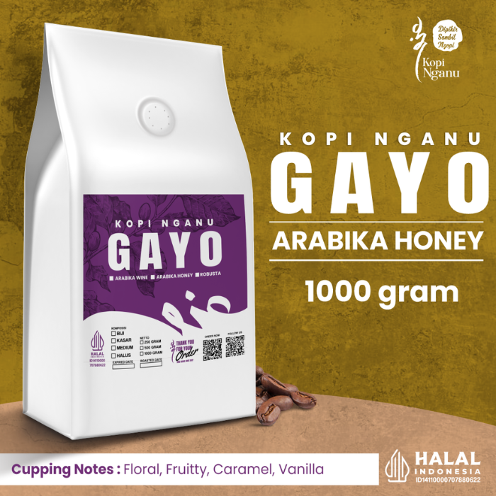Kopi Arabika Gayo Honey 1kg roasted bean Pekanbaru Kopi Nganu