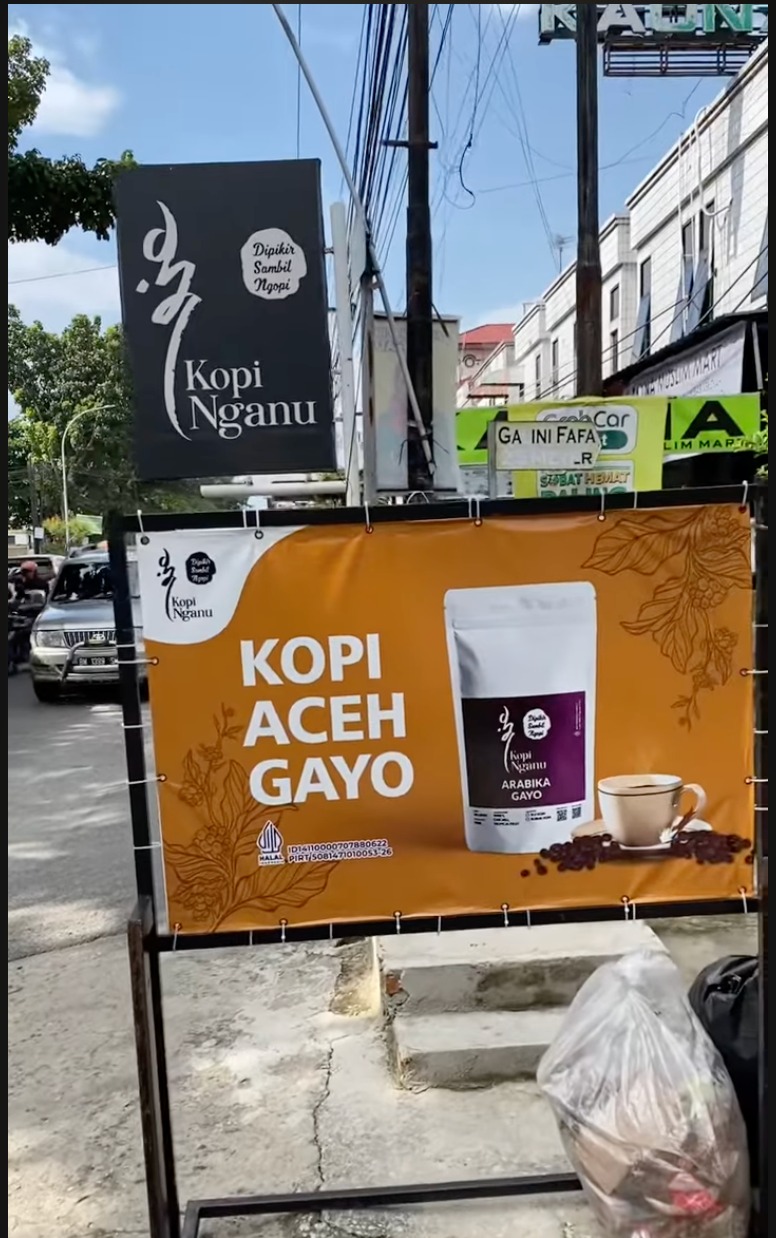 Lokasi roastery Kopi Nganu Indonesia di Jl. Ahmad Dahlan, Pekanbaru